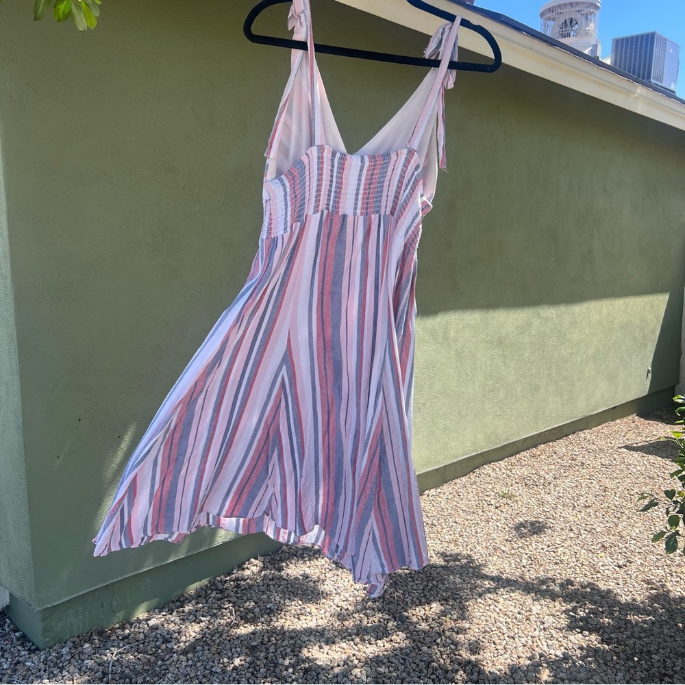 Rebellion Again - Striped Dress w/ Tie Straps Size: L - Picture 5 of 7